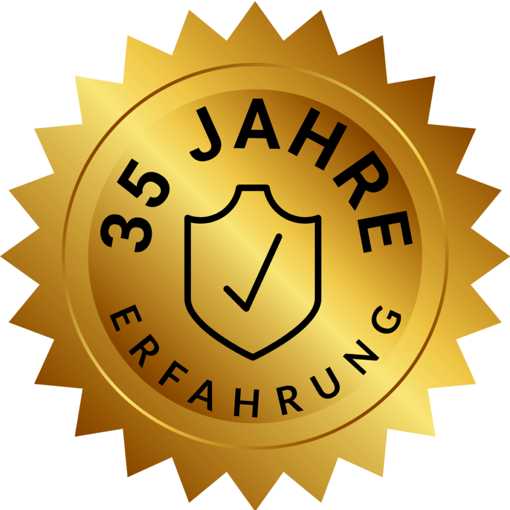 Produktlabel 35 Jahre Erfahrung