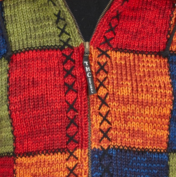 Schafwoll-Strickjacke-glattes -Muster