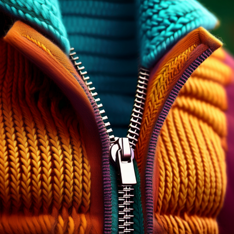 YKK Reissverschluss an einer Wolljacke