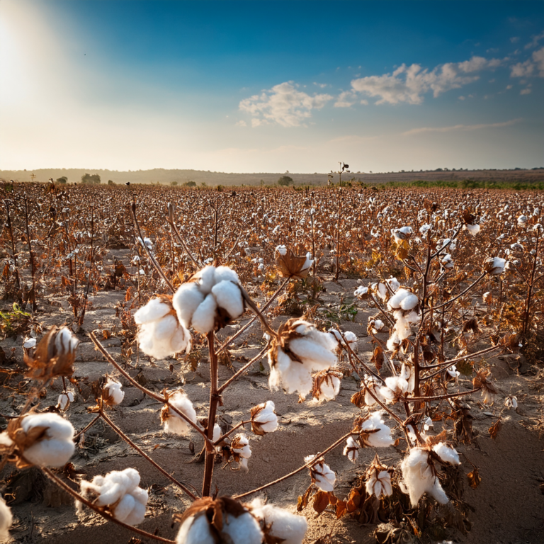 Vertrocknetes Baumwoll-Feld