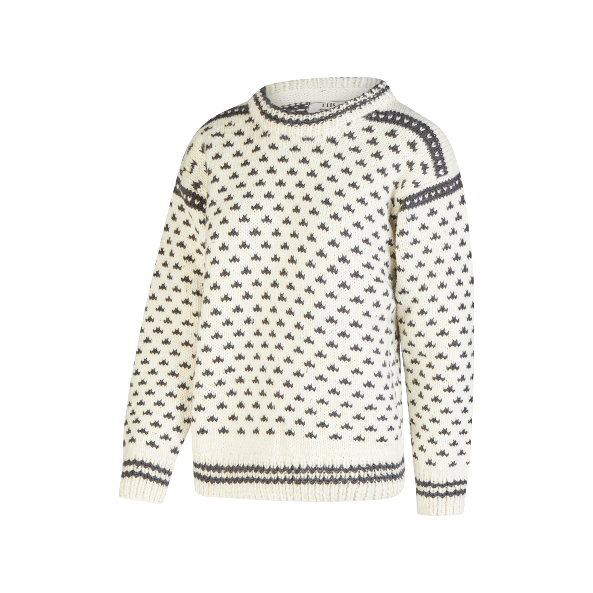 THC Schafwoll Strickpullover weiß 130 2