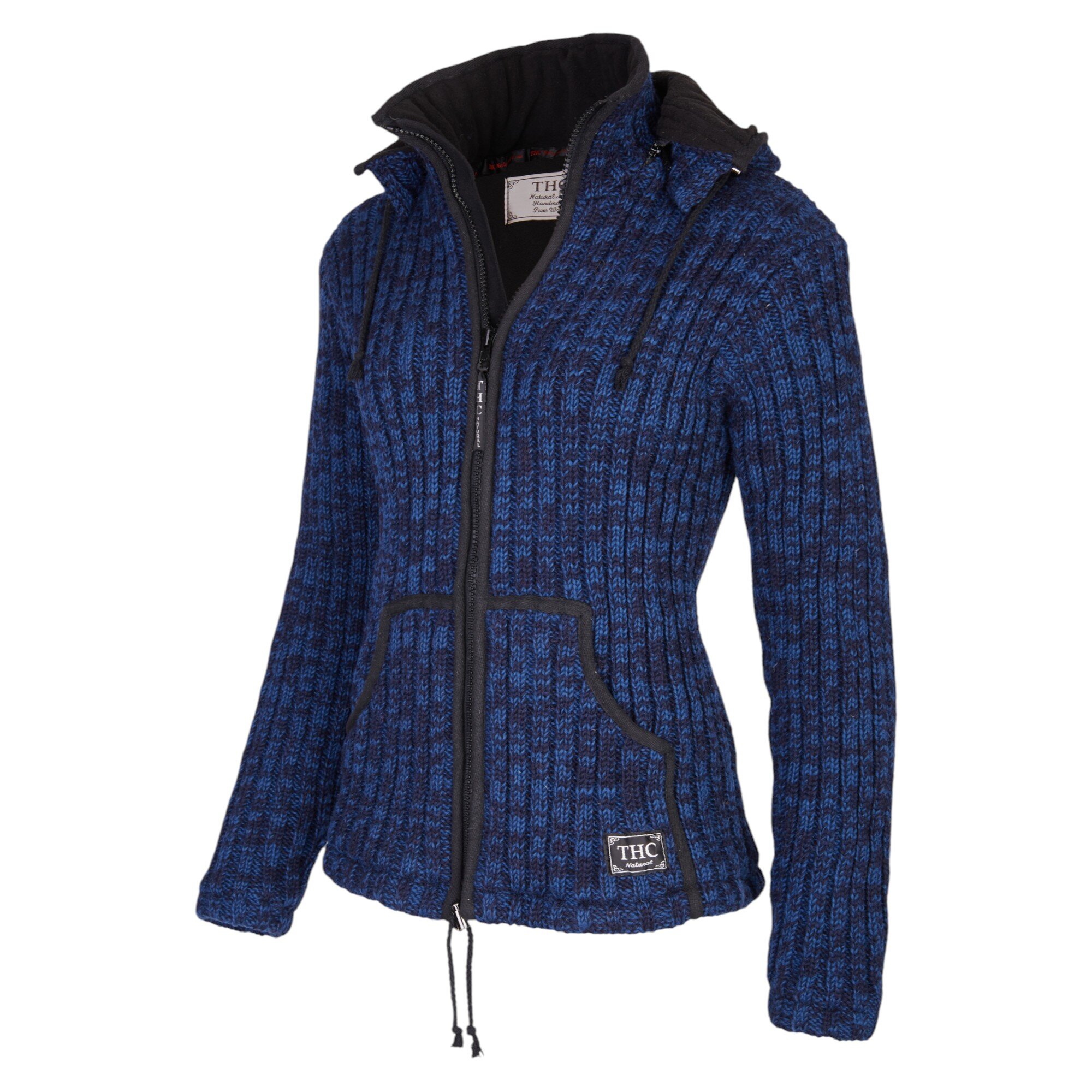 THC Schafwoll Strickjacke blau (Modell 716) 