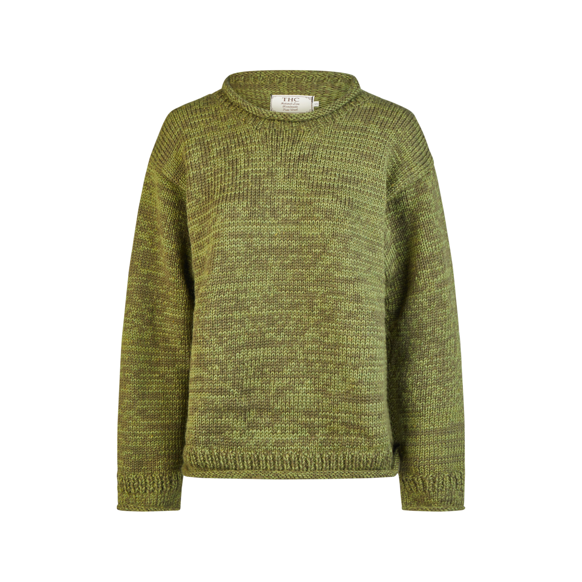 THC Schafwoll Strickpullover Grün 720 1