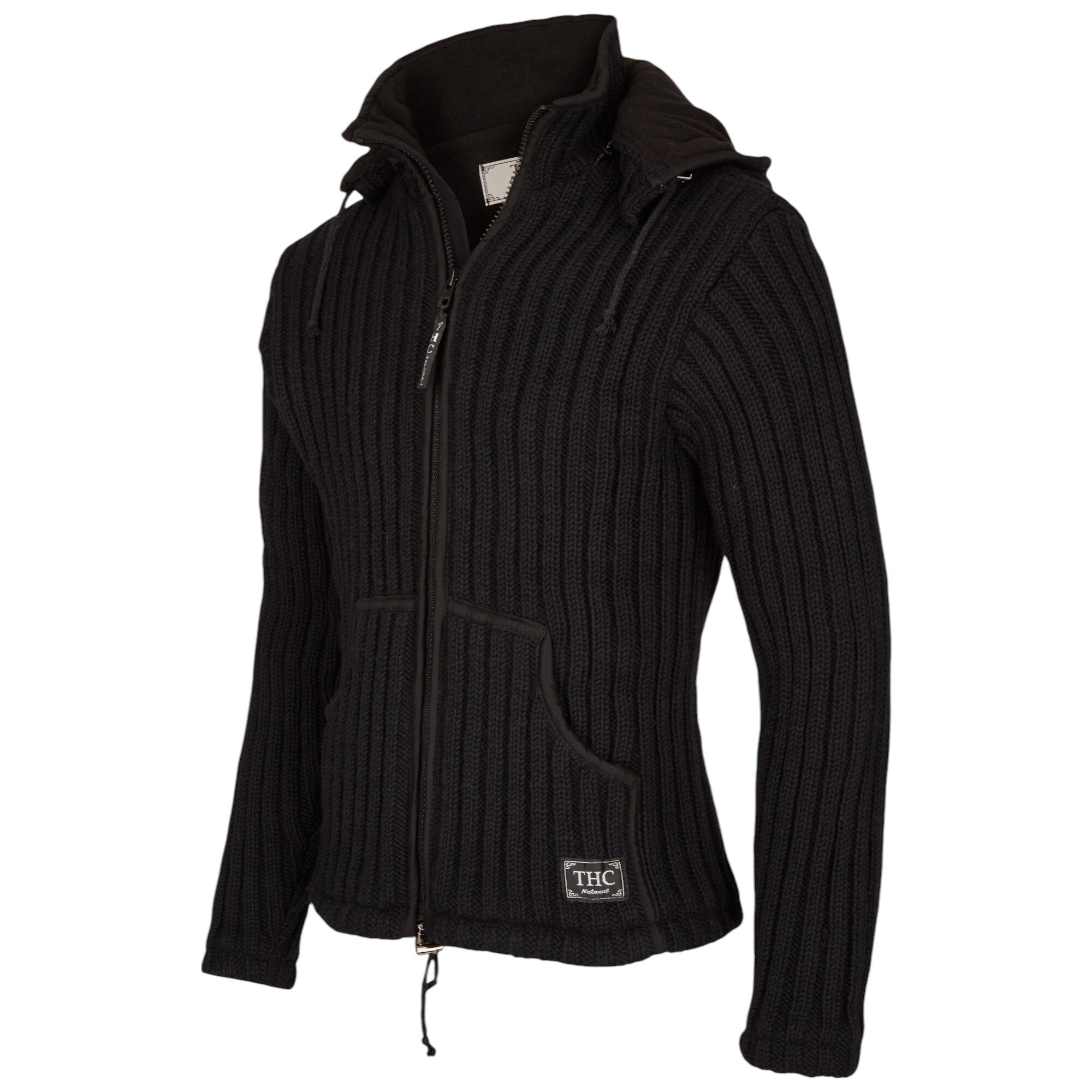 THC Schafwoll Strickjacke schwarz (Modell 721) 