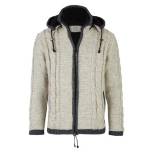 THC Schafwollstrickjacke 850 weiß