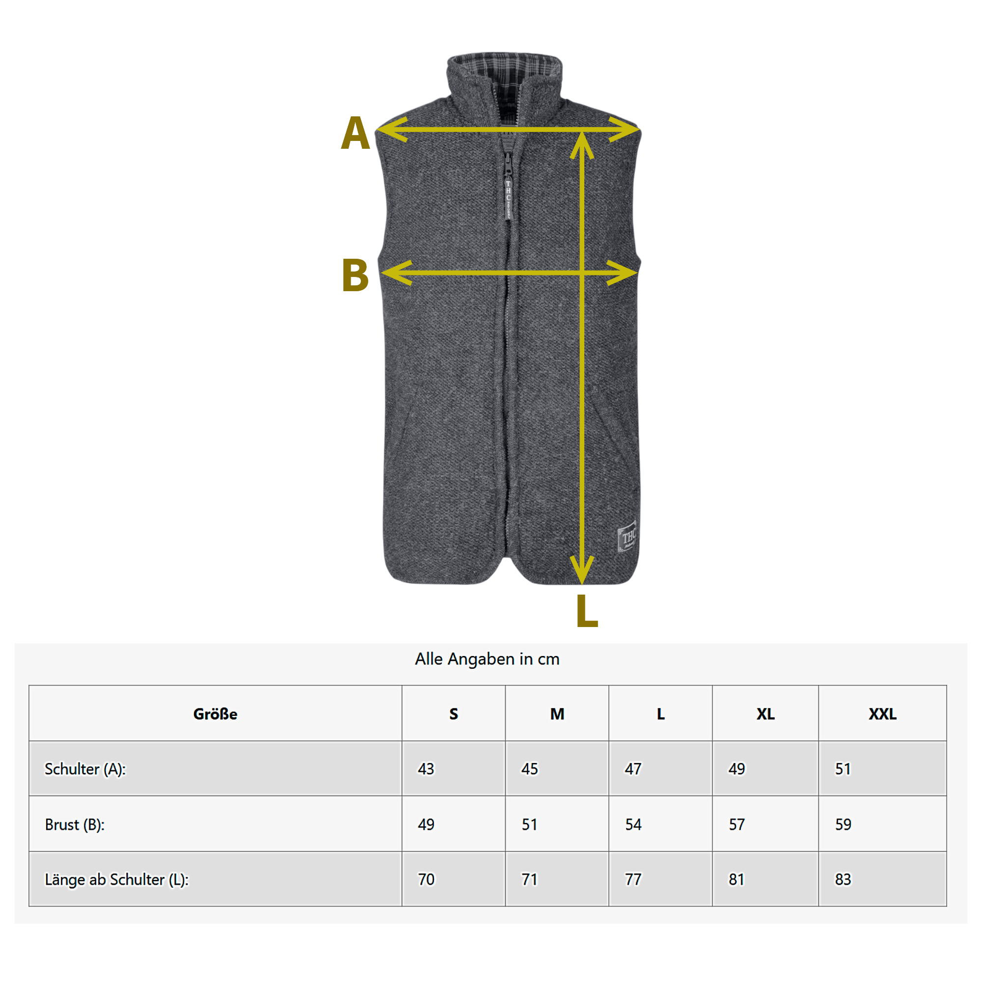 THC Schafwoll Strickweste 313 weiß – Bild 8
