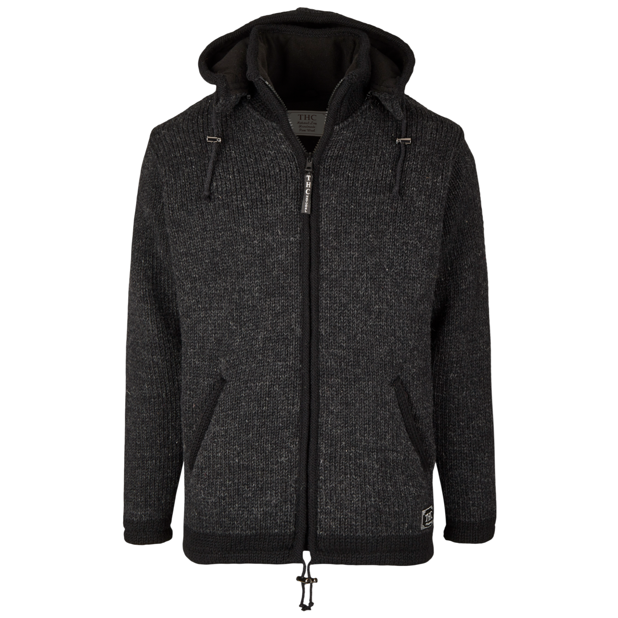 THC Schafwoll Strickjacke 810 anthrazit