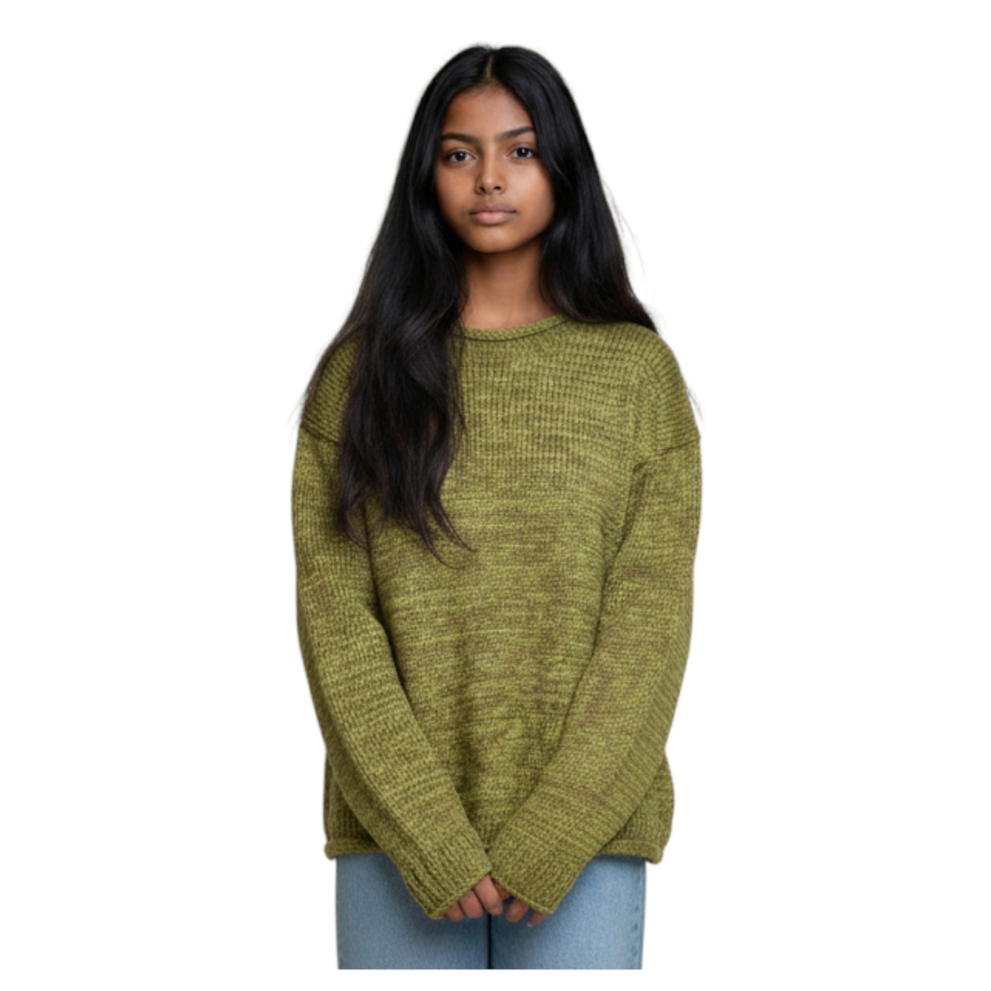 THC Schafwoll Strickpullover Grün 720 5