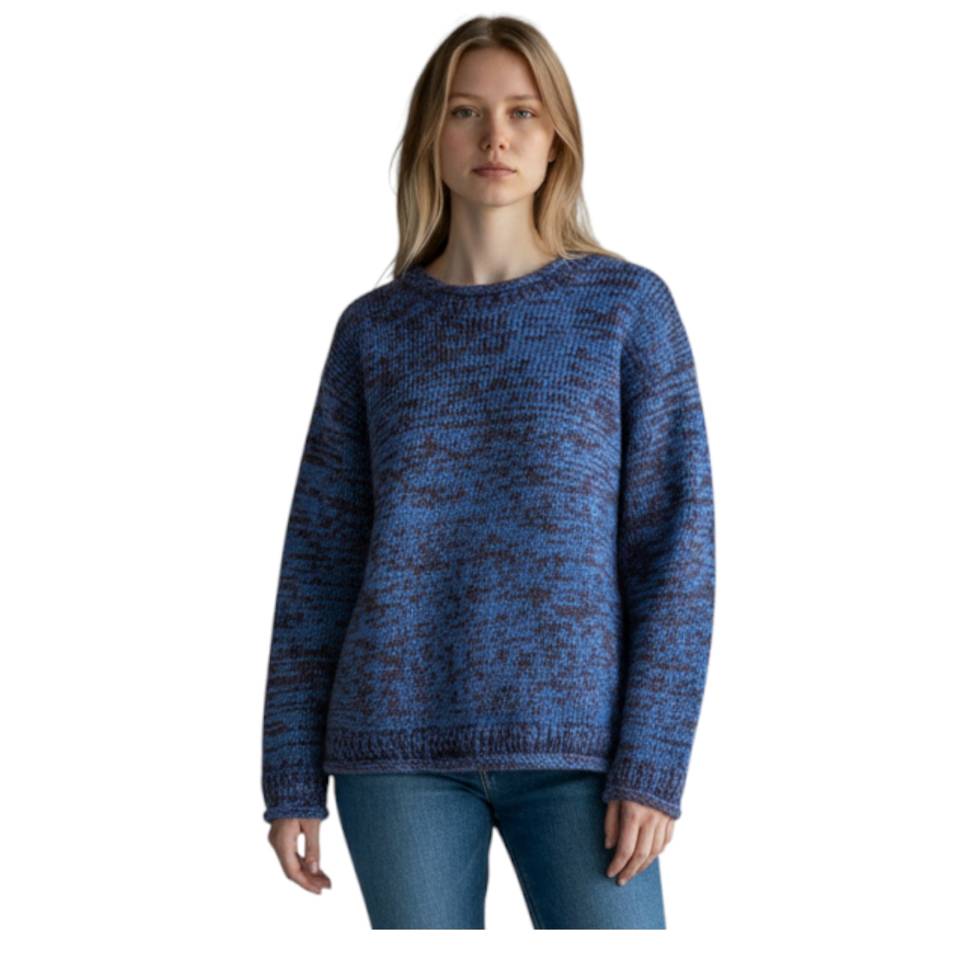 THC Schafwoll Strickpullover blau 716 5