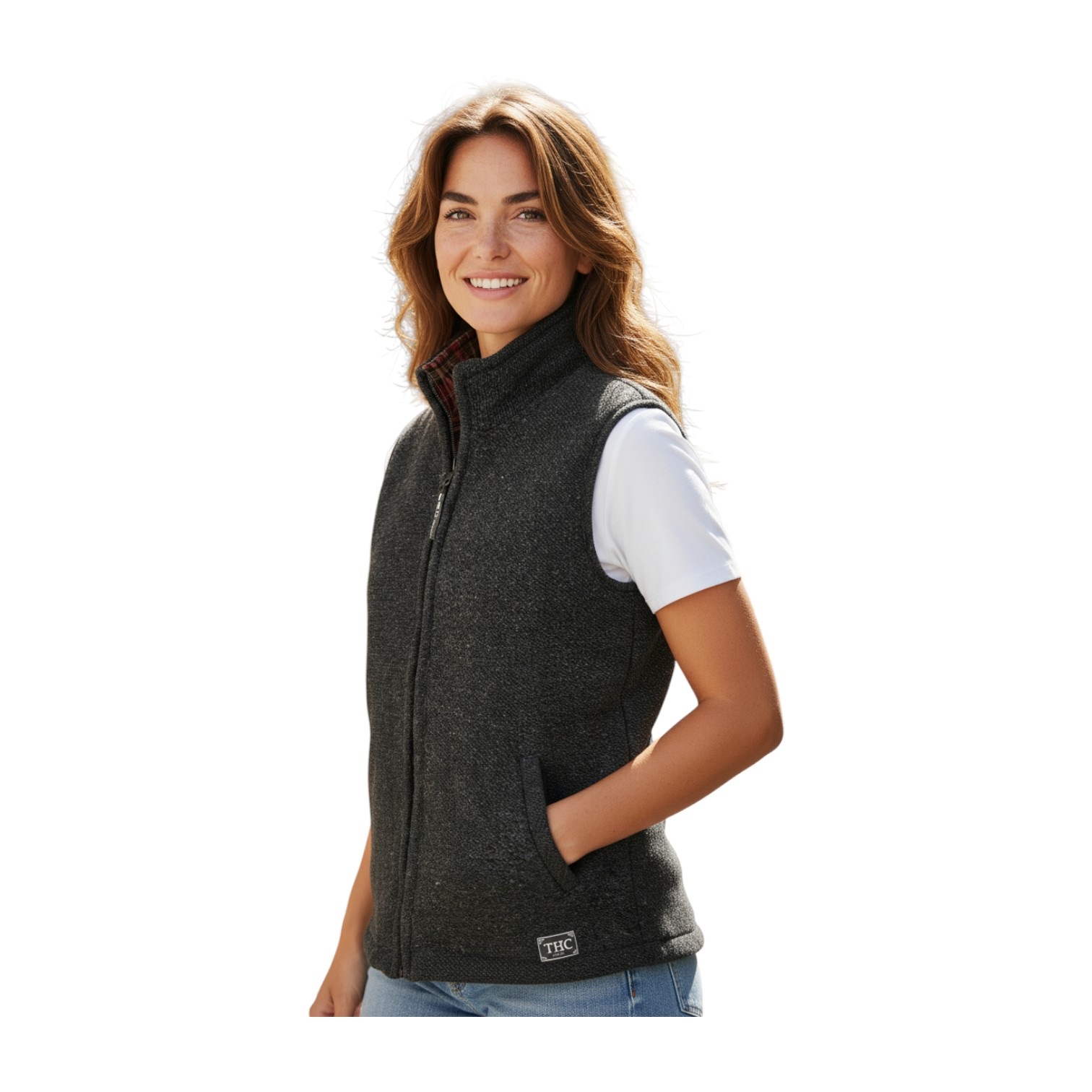 THC Schafwoll Strickweste 309 anthrazit 6