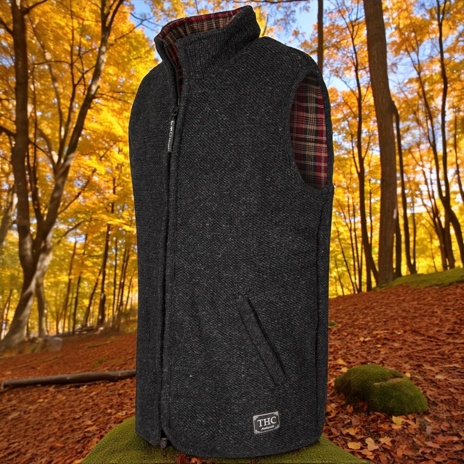 THC Schafwoll Strickweste 309 anthrazit 4