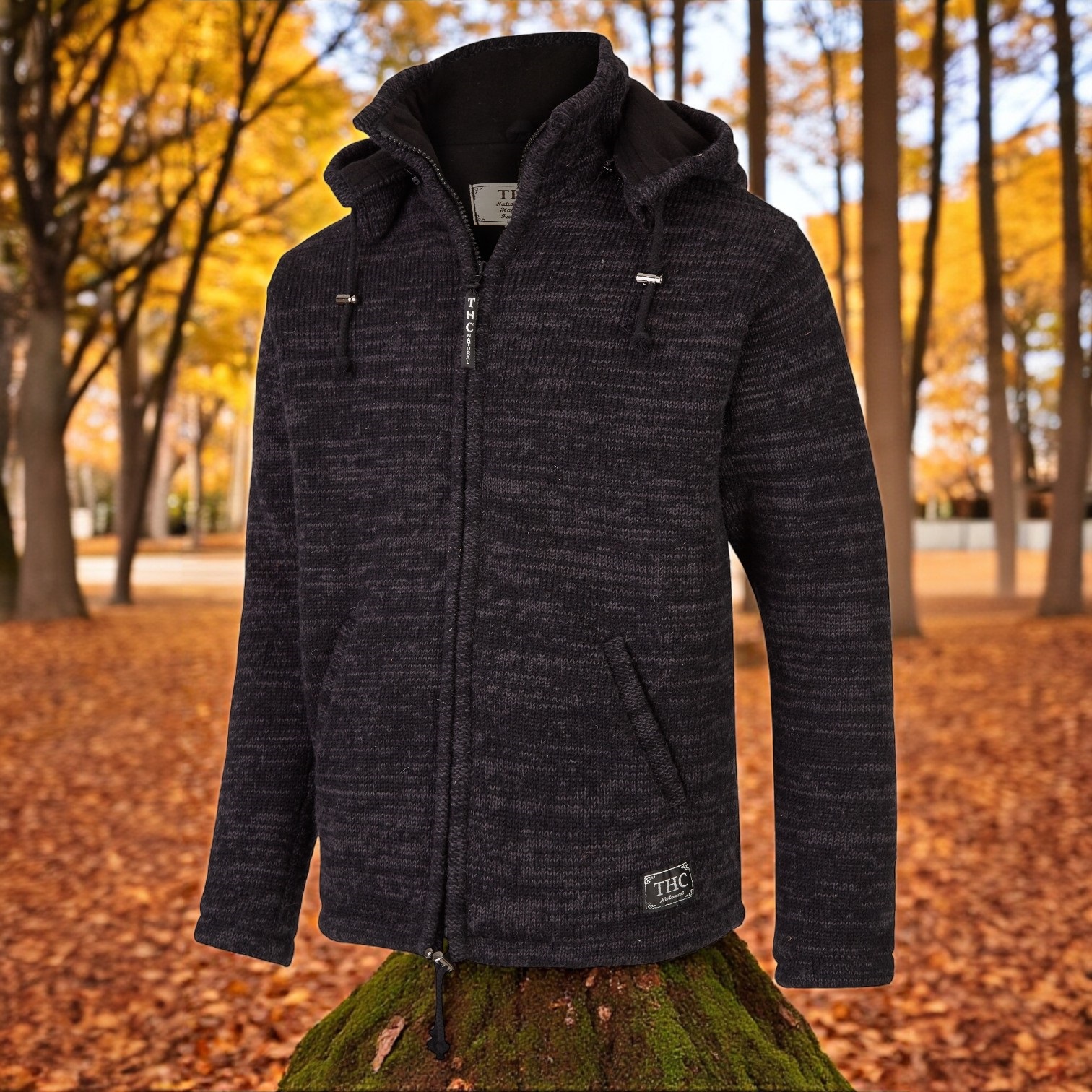 THC Schafwollstrickjacke Baumwollfutter 851 grau 4