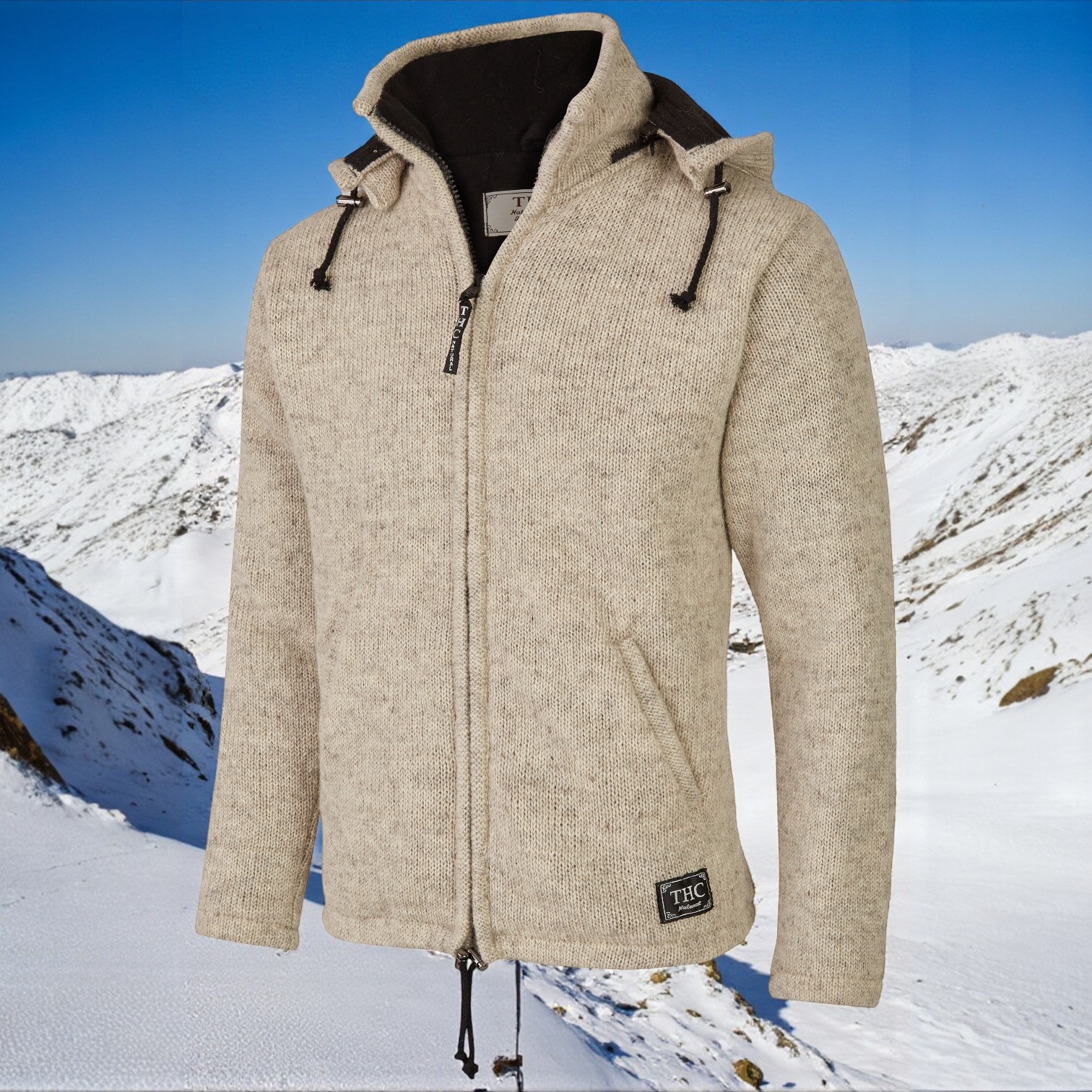 THC Schafwollstrickjacke Baumwollfutter 853 weiß 5