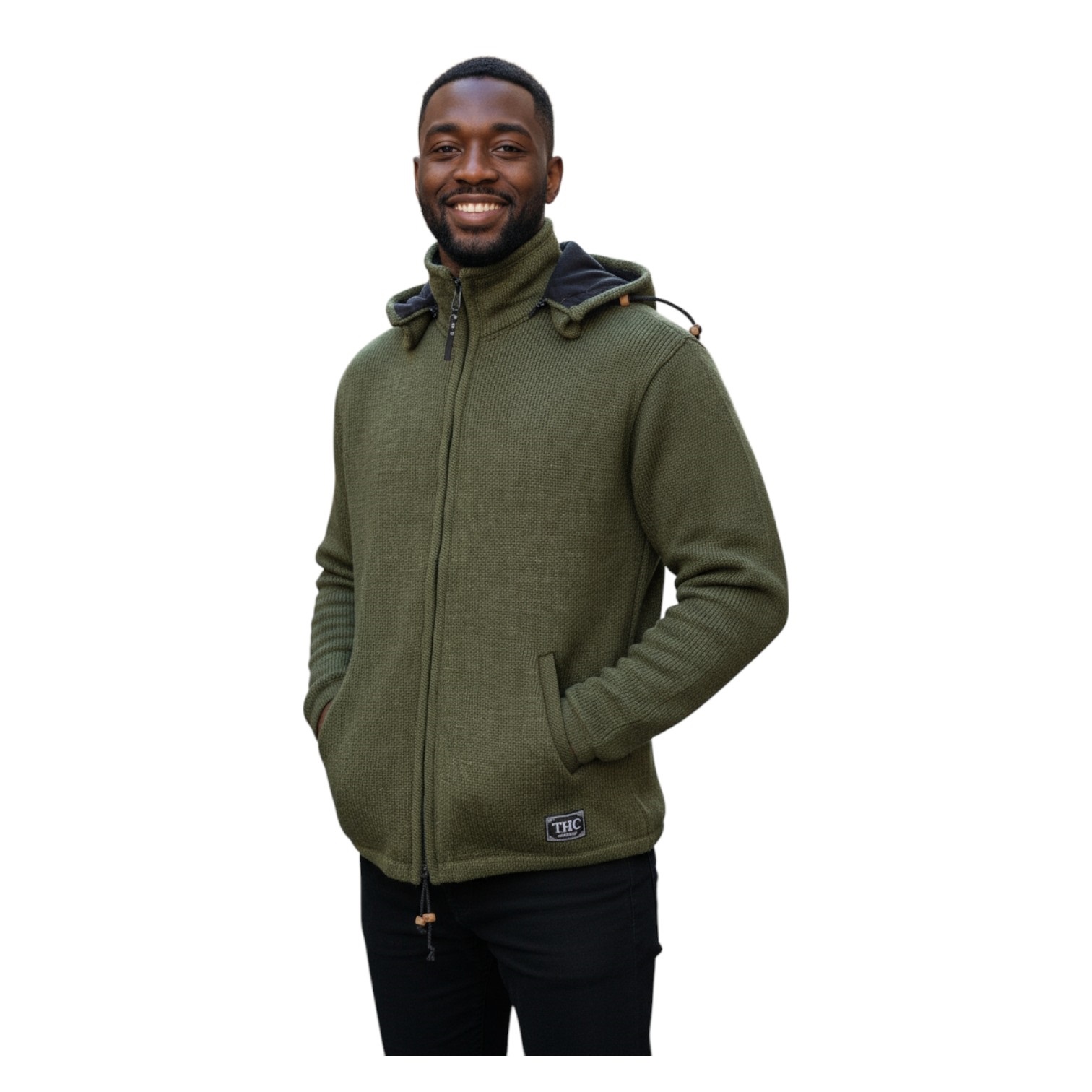 THC Schafwollstrickjacke Baumwollfutter 857 grün 6