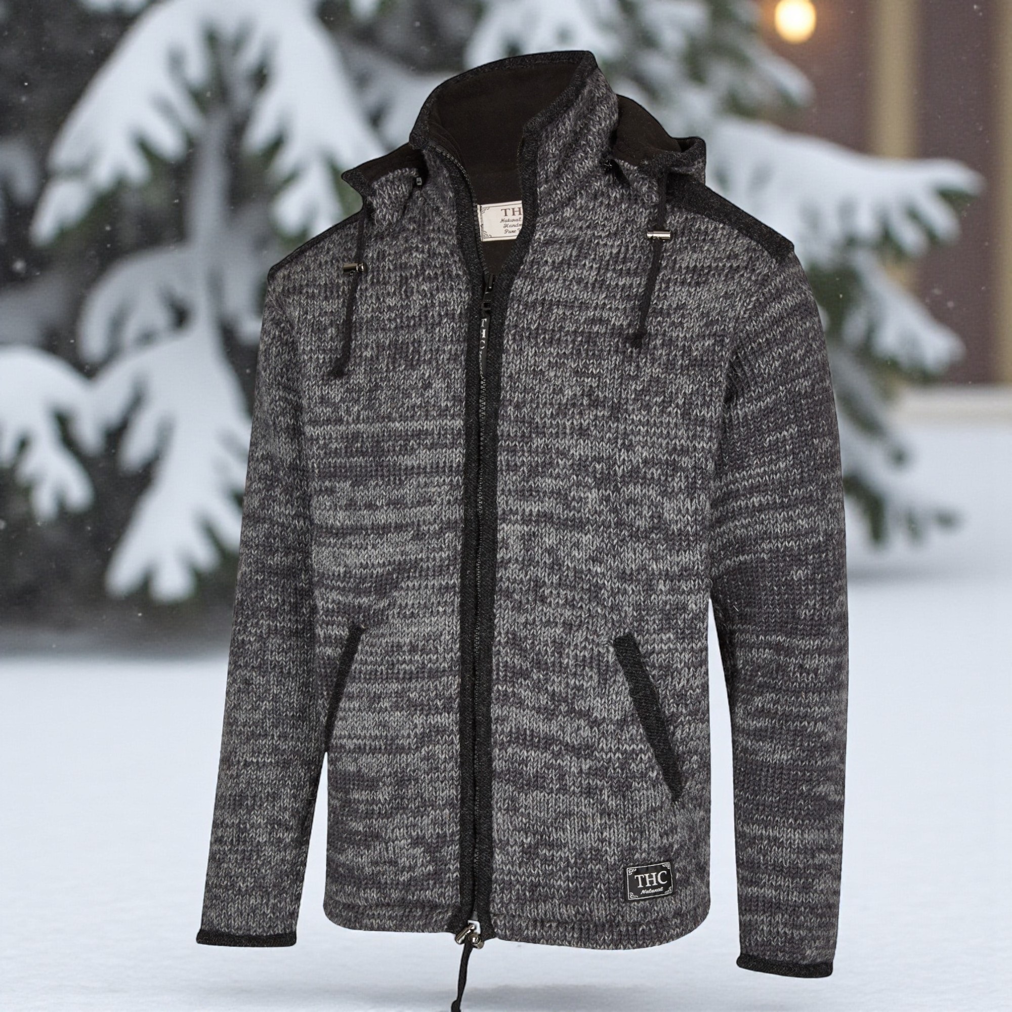 THC Schafwollstrickjacke anthrazit 809 4