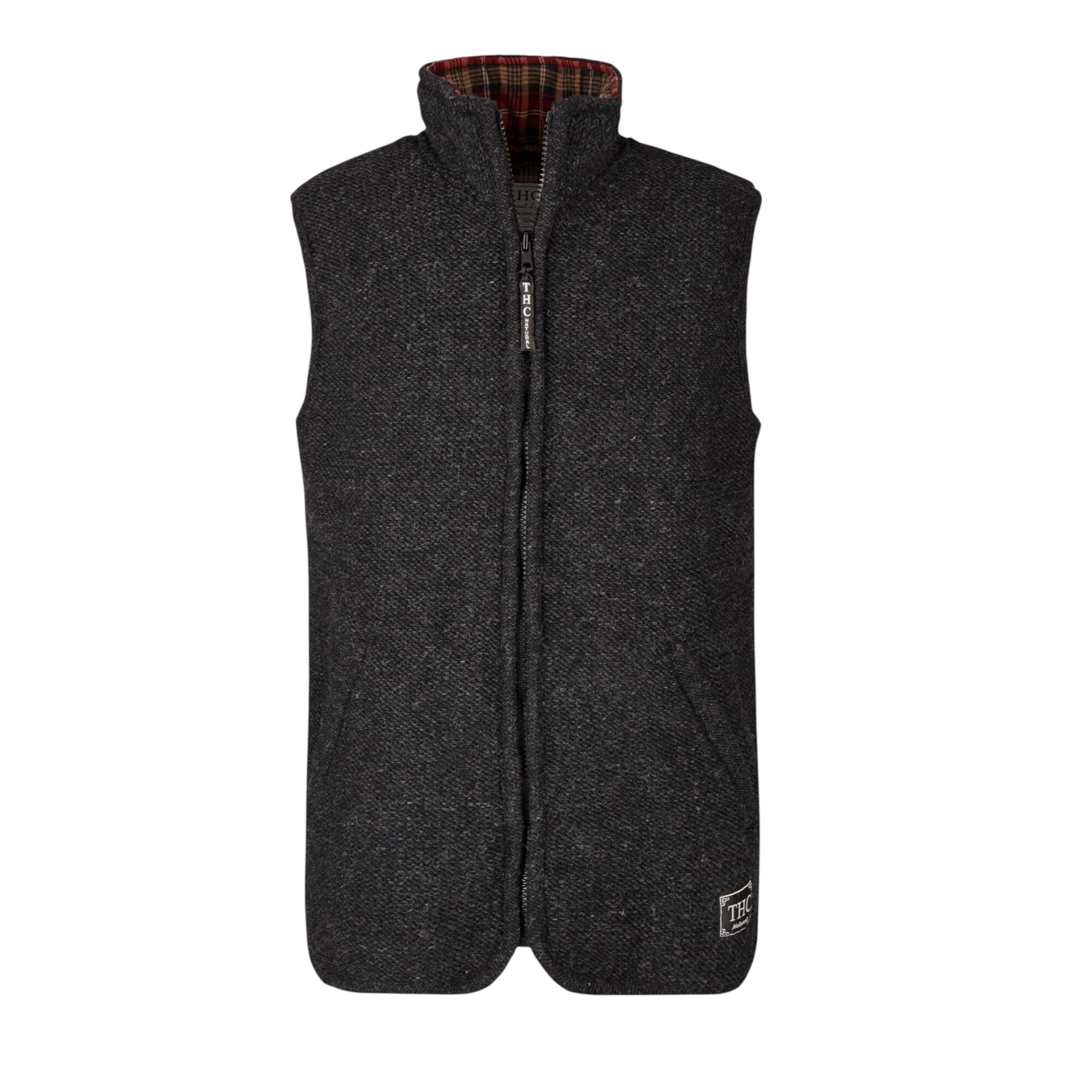 THC Schafwoll Strickweste 309 anthrazit