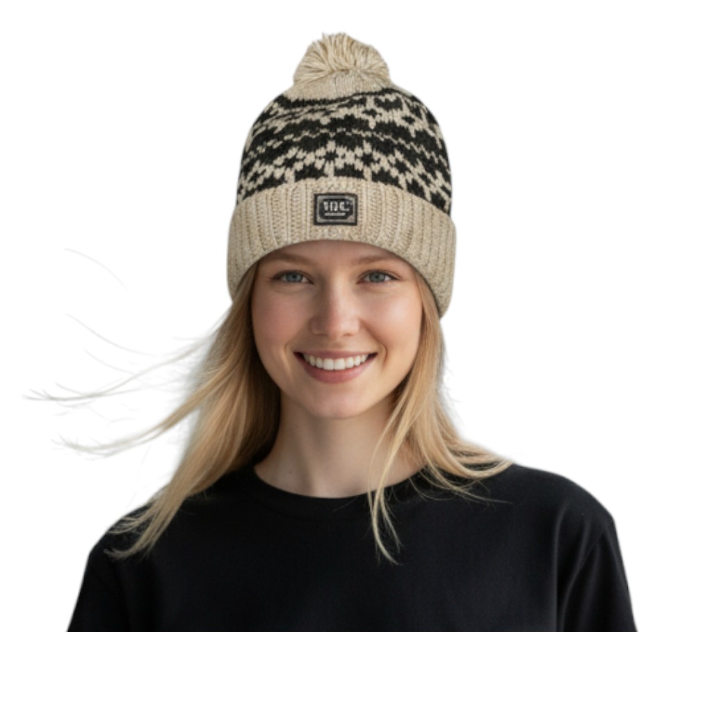 THC Schafwoll Pudelmütze 511 anthrazit weiß 5