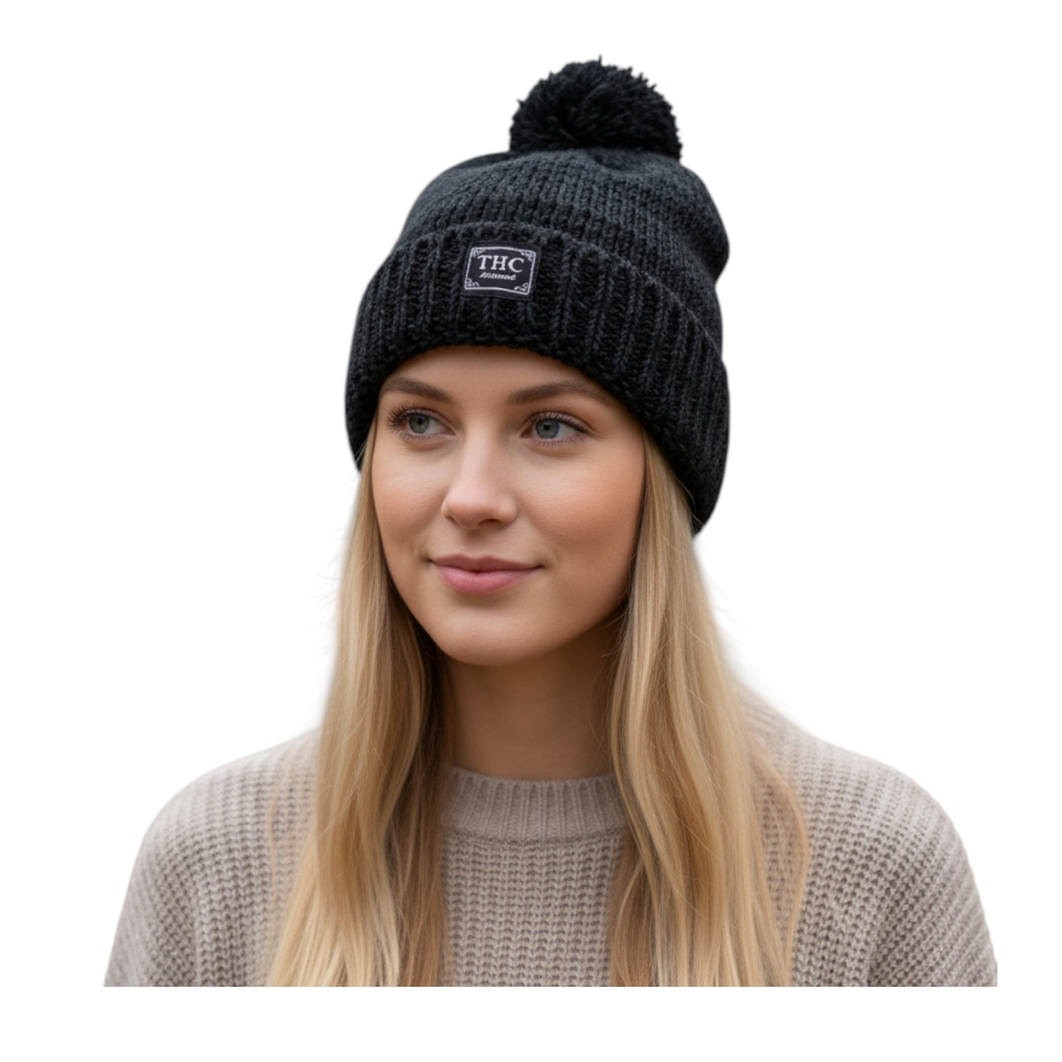 THC Schafwoll Pudelmütze 809 anthrazit 5