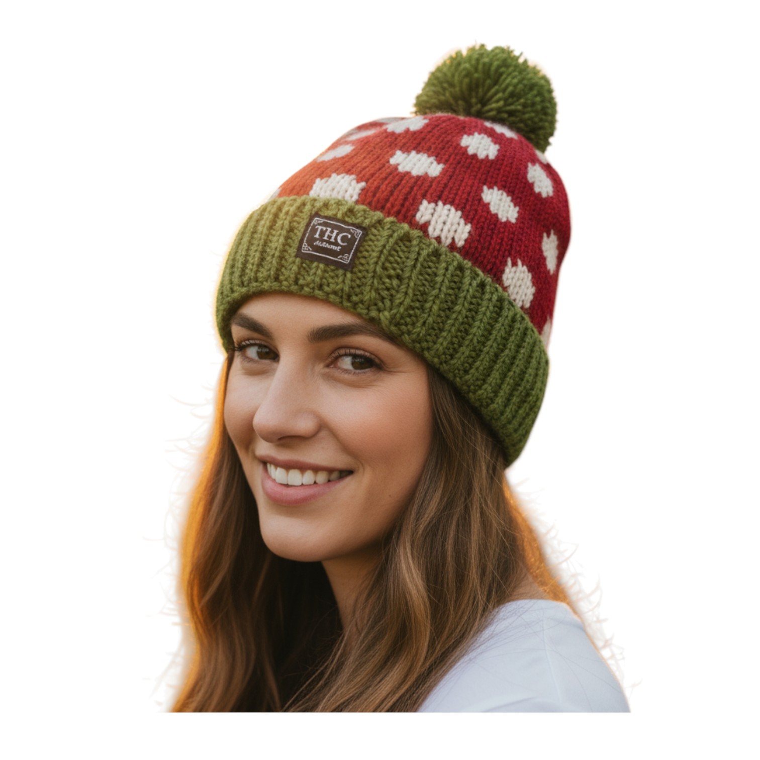 THC Schafwoll Pudelmütze 841 gepunktet 5