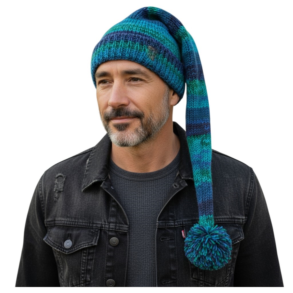 THC Schafwoll Zipfelmütze 806 blau 4