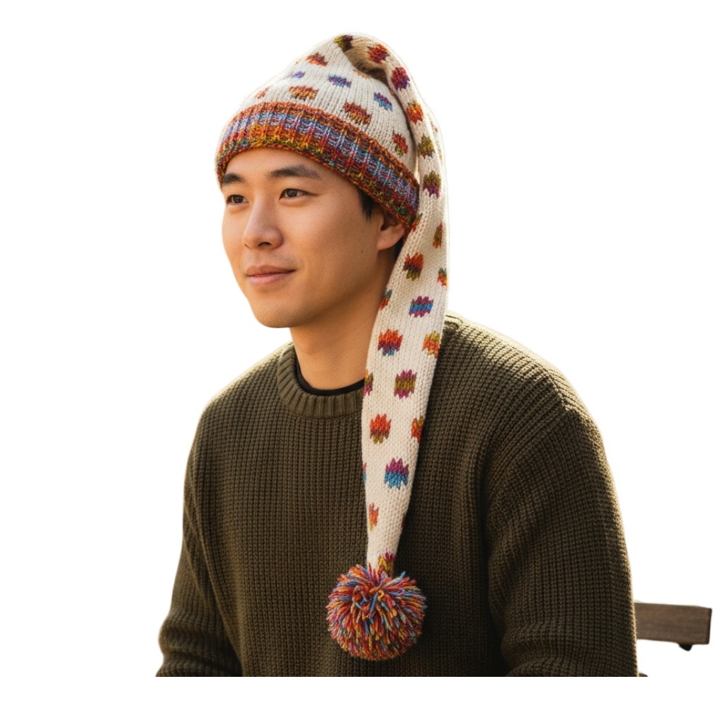 THC Schafwoll Zipfelmütze 840 gepunktet 4