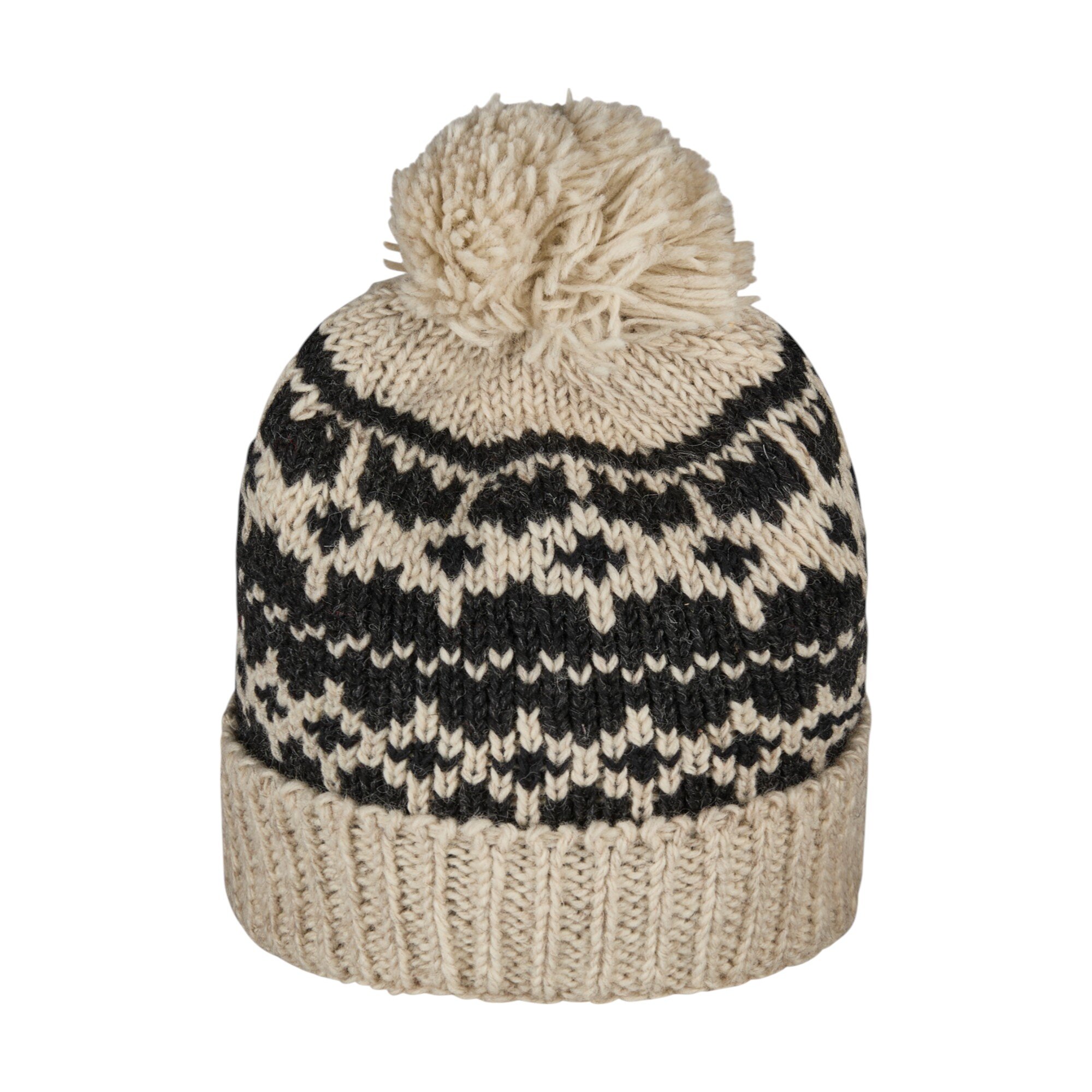 THC Schafwoll Pudelmütze 511 anthrazit weiß 3