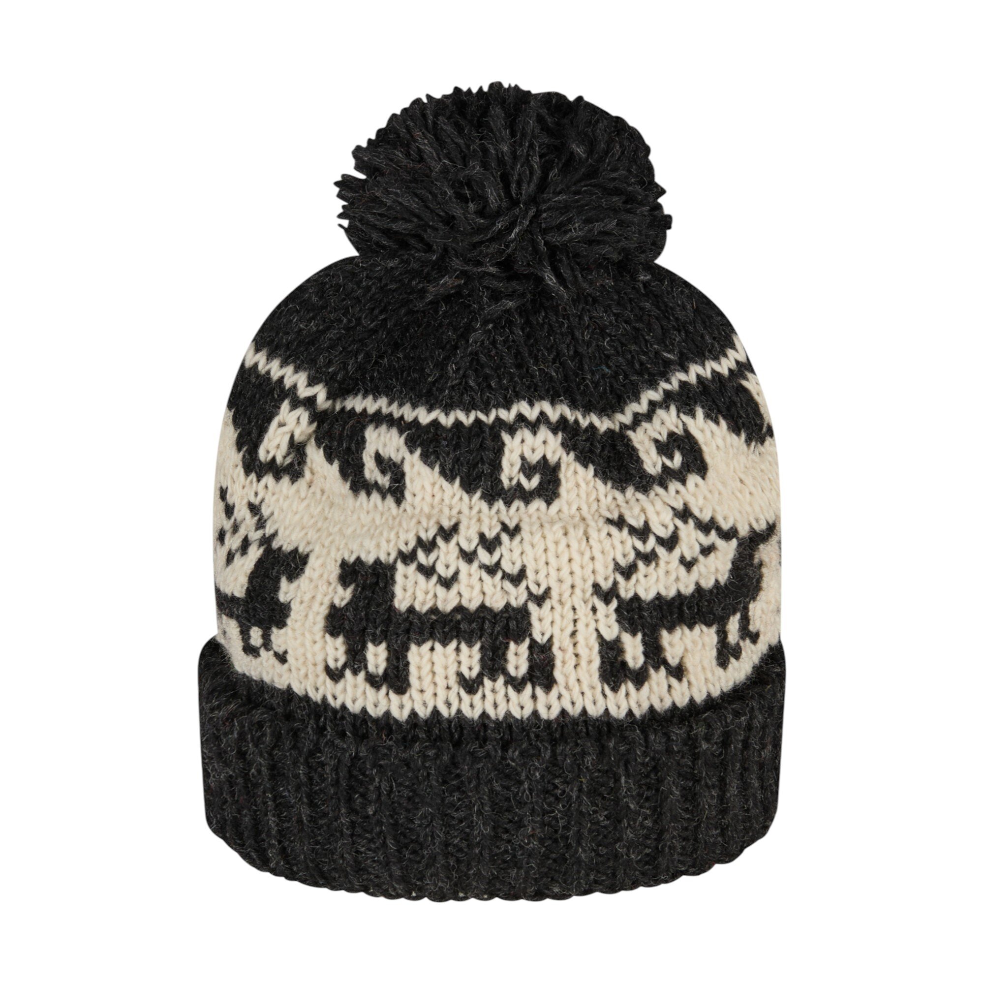 THC Schafwoll Pudelmütze 606 Rentier schwarz 3