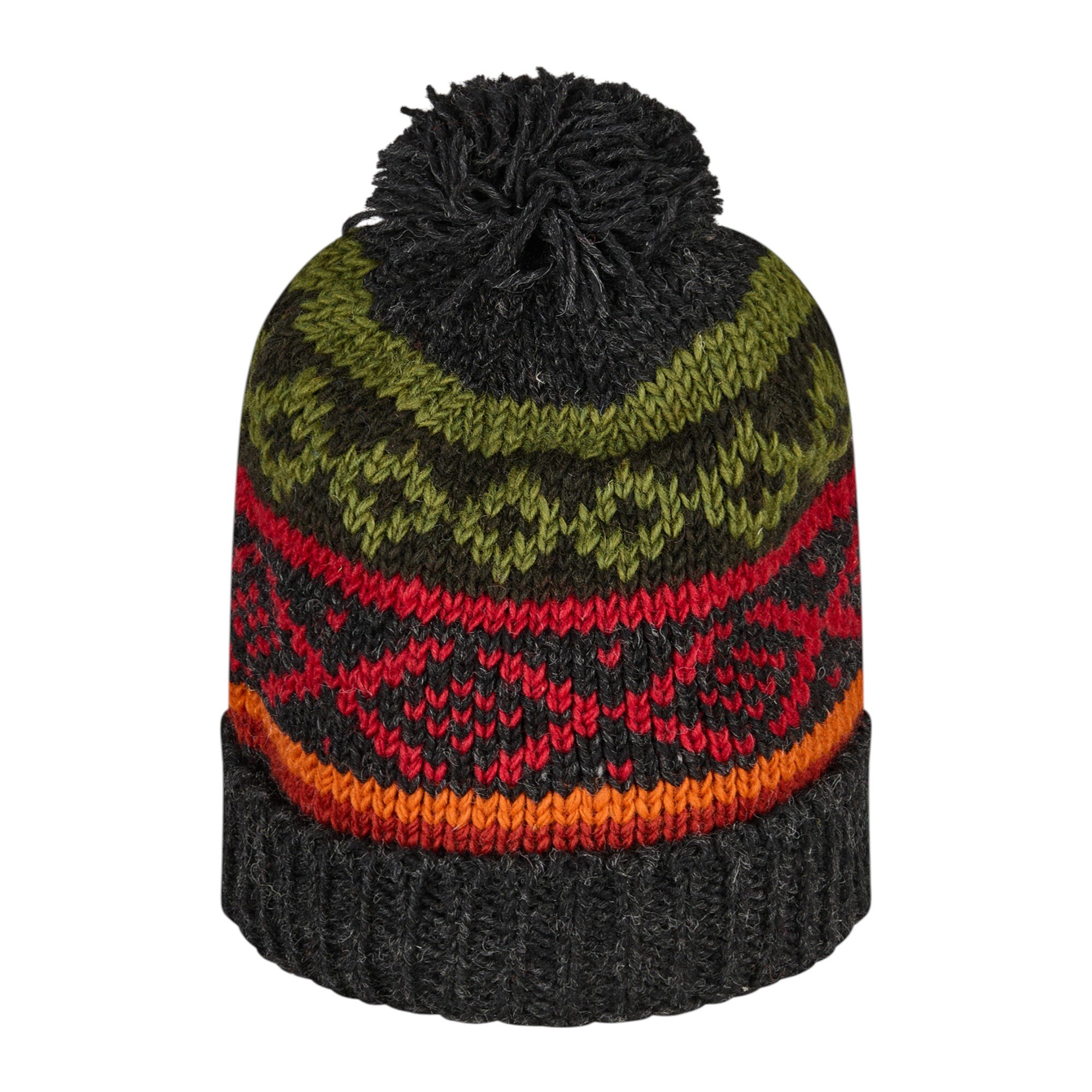 THC Schafwoll Pudelmütze 827 bunte Muster 3