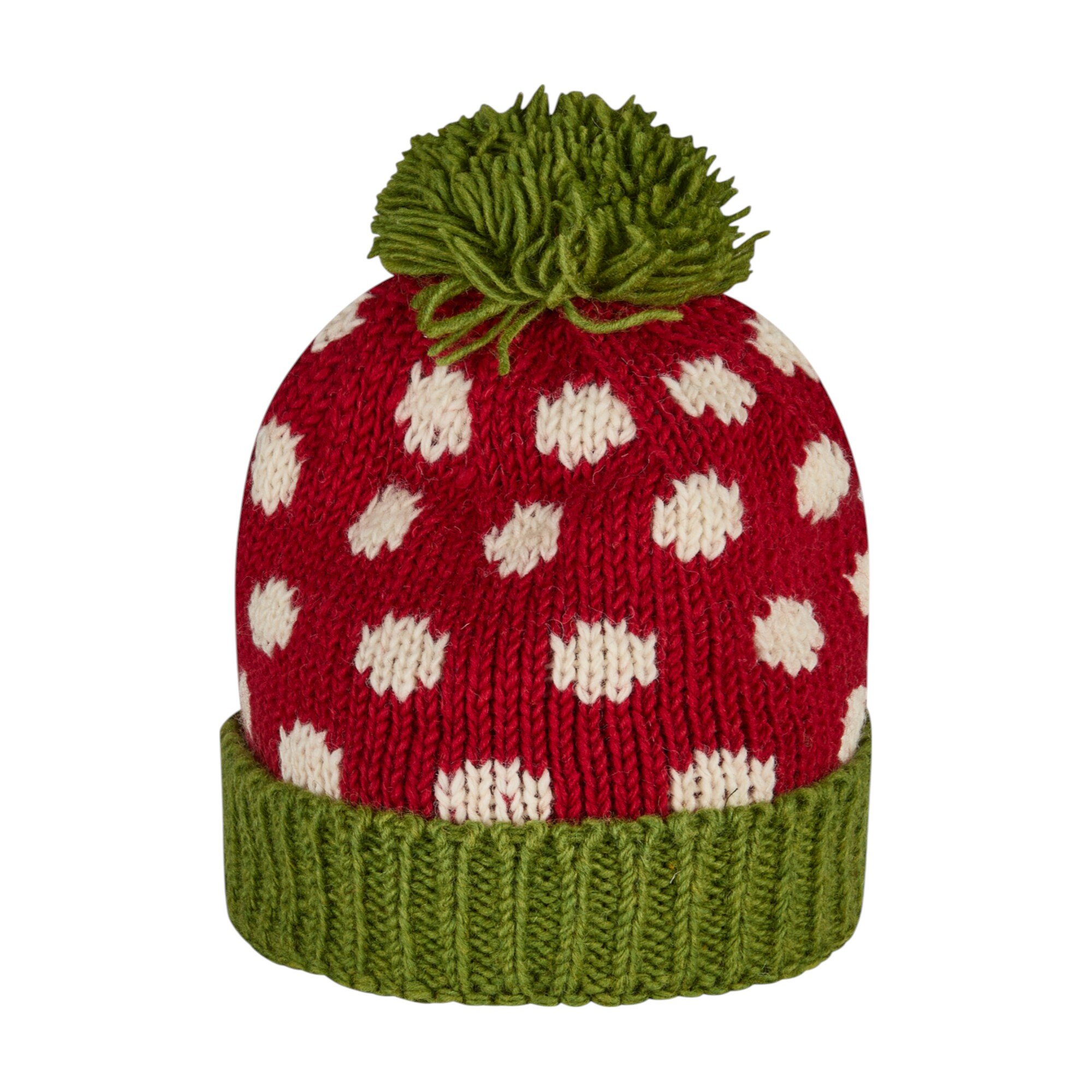 THC Schafwoll Pudelmütze 841 gepunktet 3